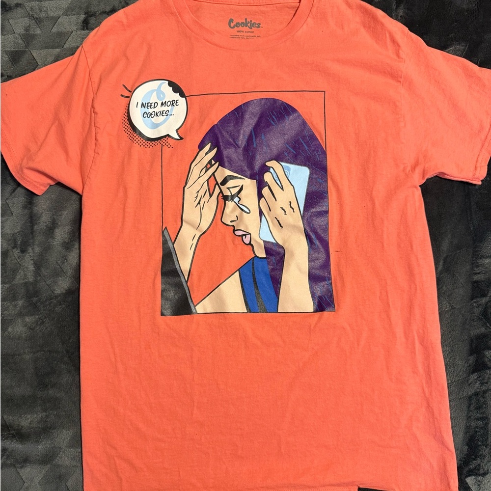 Orange Graphic T-Shirt with Comic Print
